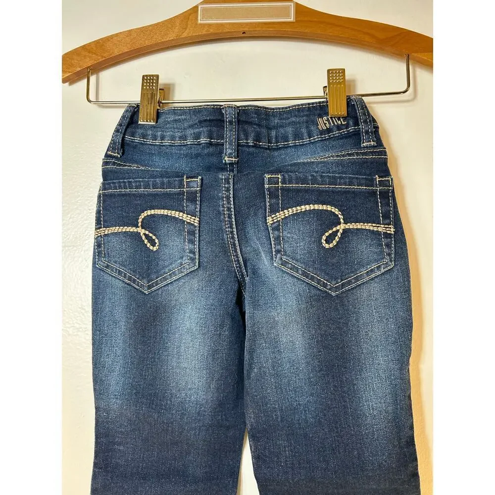 JUSTICE Girl’s Dark Wash Midrise Boot Cut Jeans / Size: 6 Slim